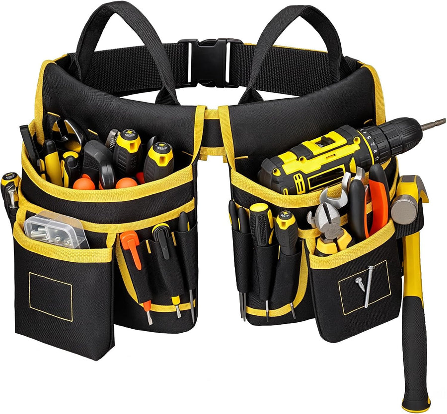 Healworld high-capacity 18-pocket tool belt