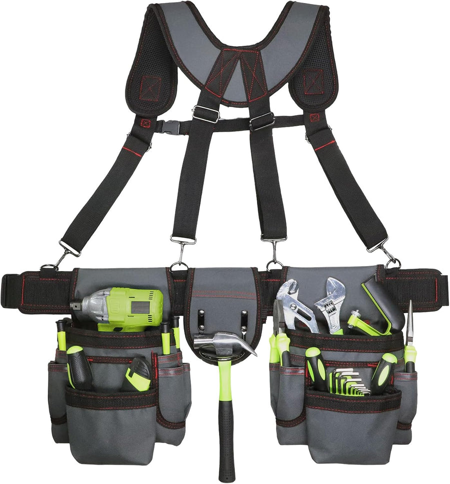 Healworld padded tool belt with suspenders